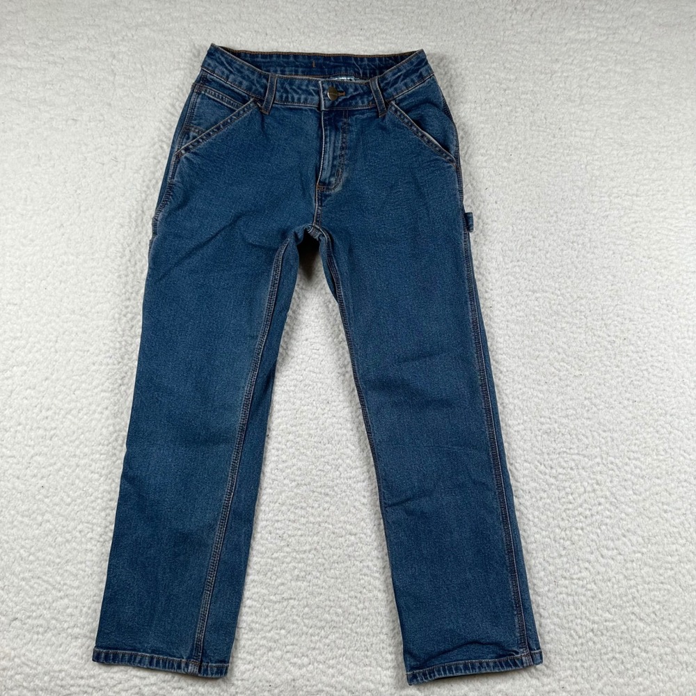 Carhartt Carpenter Jeans Girls BD8383-B Utility Straight Leg 10 Blue Workwear